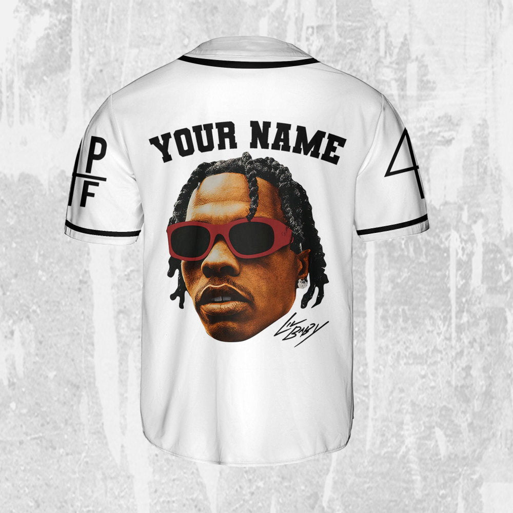 Personalize Vintage Lil Baby Jersey, Lil Baby Baseball Jersey, Lil Baby Rap Jersey - lylyprint.com baseball jersey product view 3