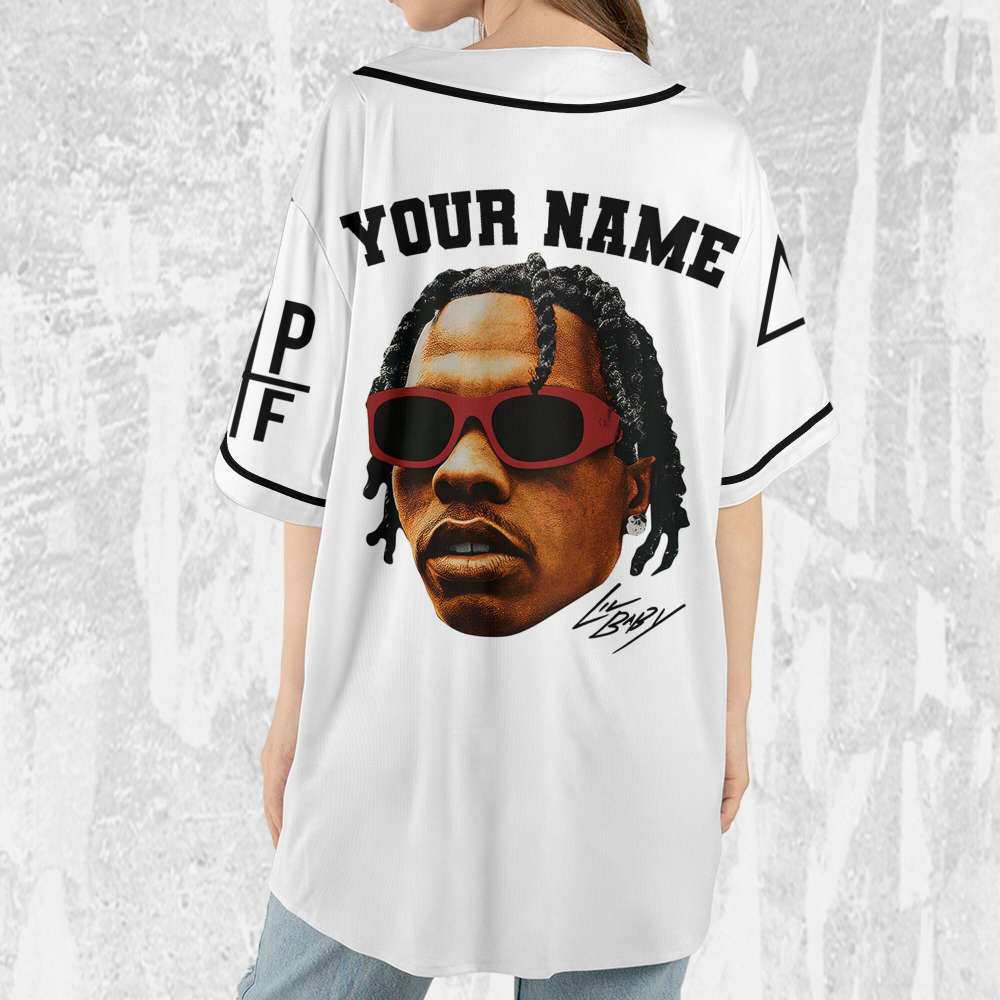 Personalize Vintage Lil Baby Jersey, Lil Baby Baseball Jersey, Lil Baby Rap Jersey - lylyprint.com baseball jersey product view 5