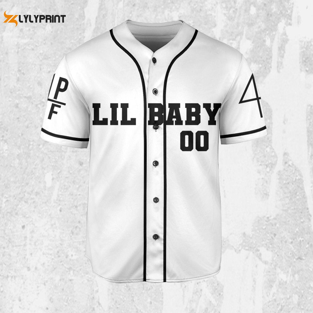 Personalize Vintage Lil Baby Jersey, Lil Baby Baseball Jersey, Lil Baby Rap Jersey - lylyprint.com baseball jersey product view 1