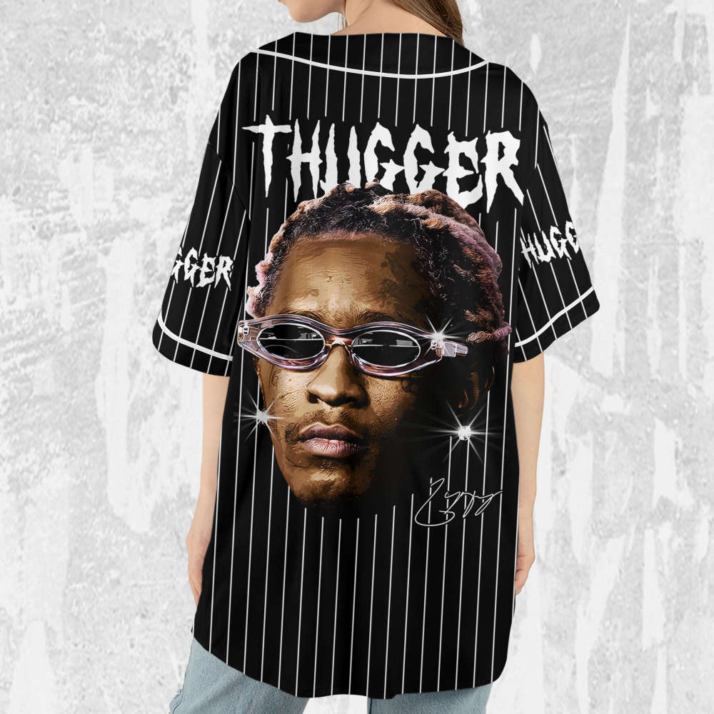 Personalize Young Thug Black And White Jersey, Young Thug Baseball Jersey - lylyprint.com baseball jersey product view 5