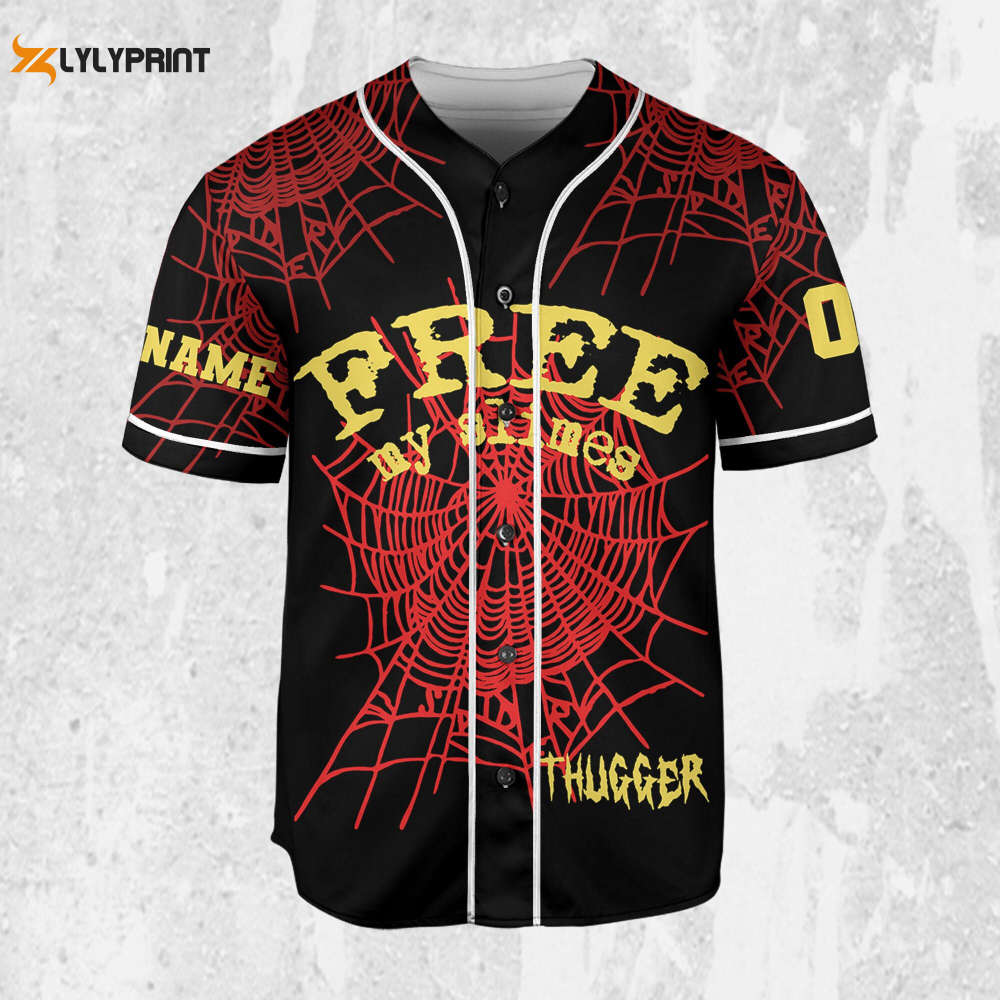 Personalize Young Thug Free Black And Yellow Jersey, Young Thug Baseball Jersey - lylyprint.com baseball jersey product view 1