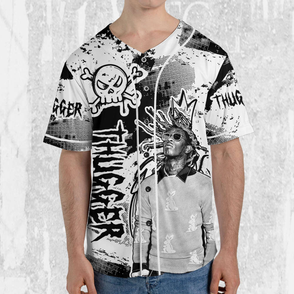 Personalize Young Thug Rapper Style Jersey, Young Thug Baseball Jersey - lylyprint.com baseball jersey product view 3