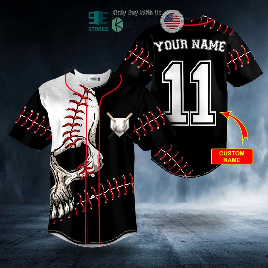 BEST Personalized 11 Walk-Off Ball N Skull Custom Baseball Shirt baseball jersey product view 1