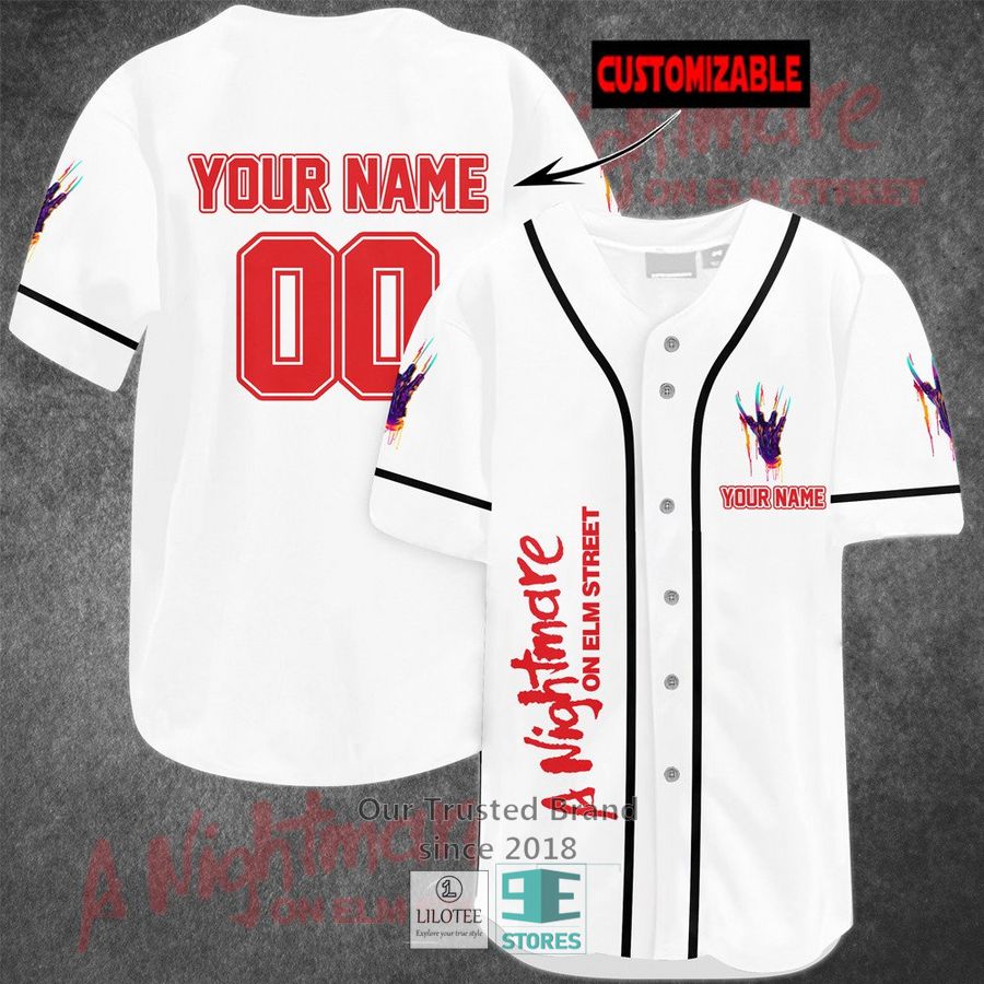 Personalized A nightmare on Elm Street Horror Movie Baseball Jersey baseball jersey product view 1