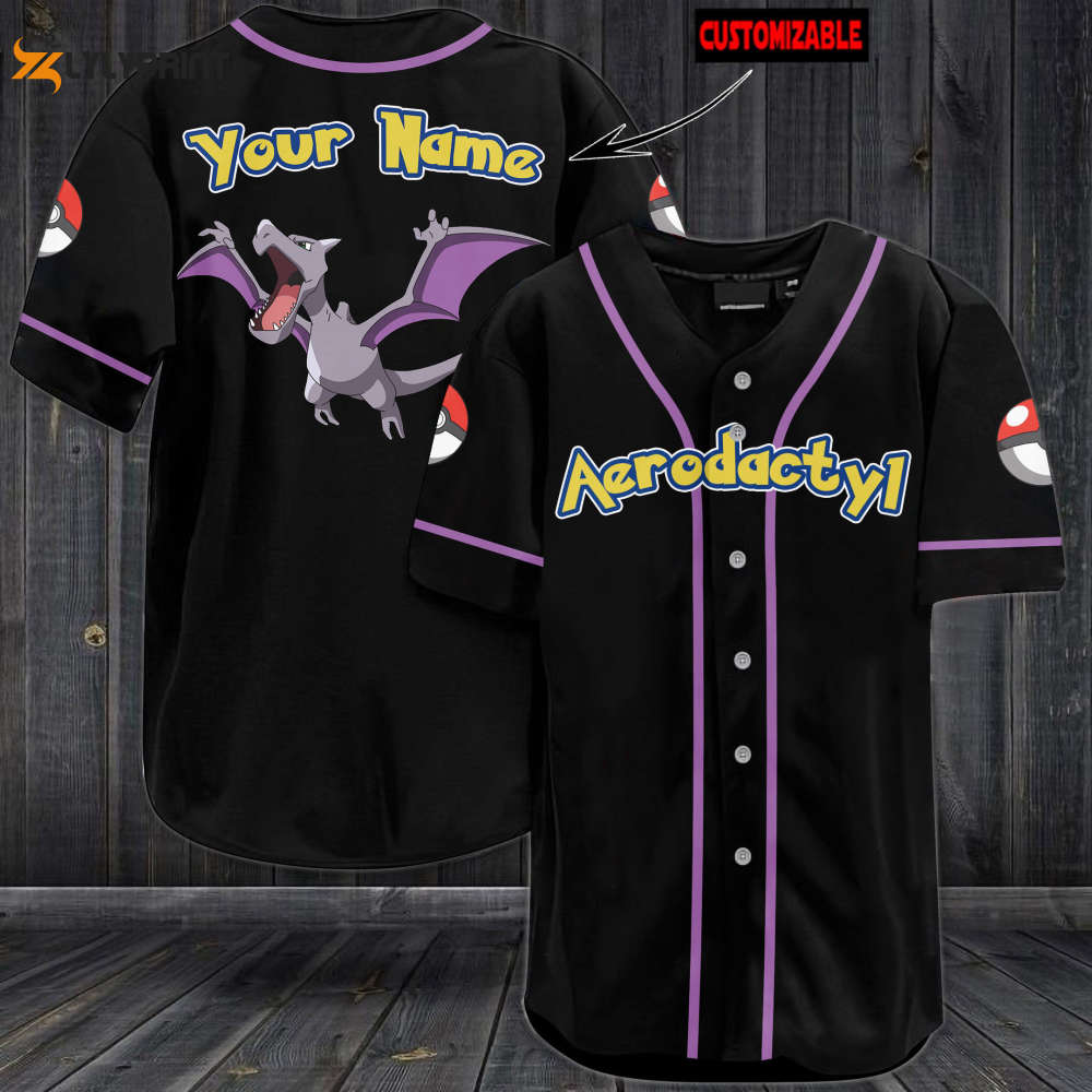 Personalized Aerodactyl Baseball Jersey - lylyprint.com baseball jersey product view 1