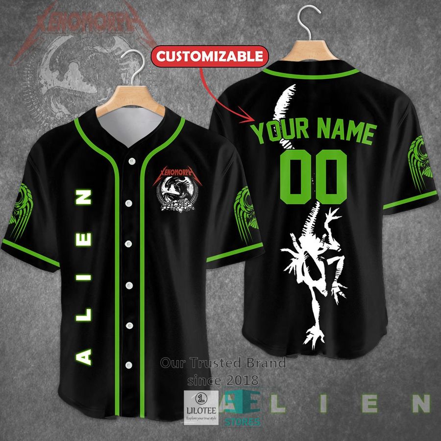 Personalized Alien Horror Movie Baseball Jersey baseball jersey product view 1