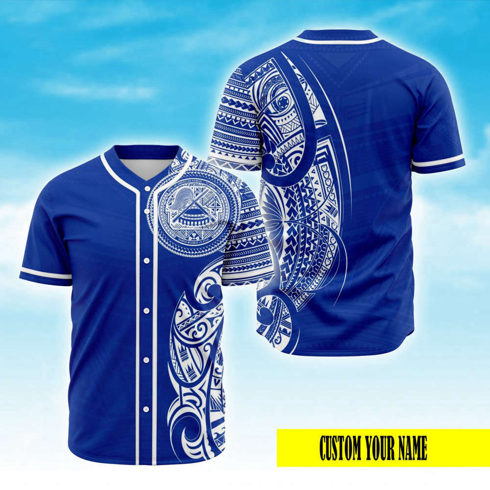 Personalized American Samoa Polynesian Baseball Jersey baseball jersey product view 2