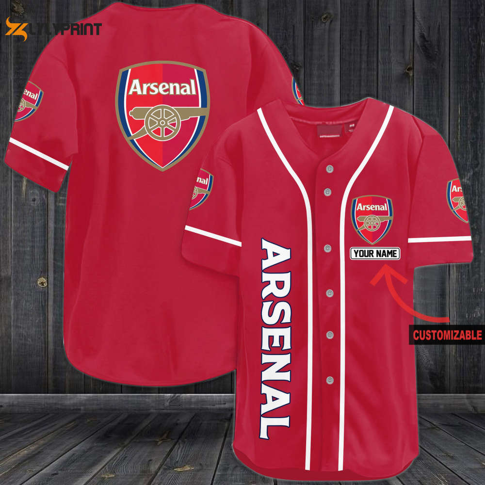 Personalized Arsenal All Over Print Unisex Baseball Jersey - lylyprint.com baseball jersey product view 1