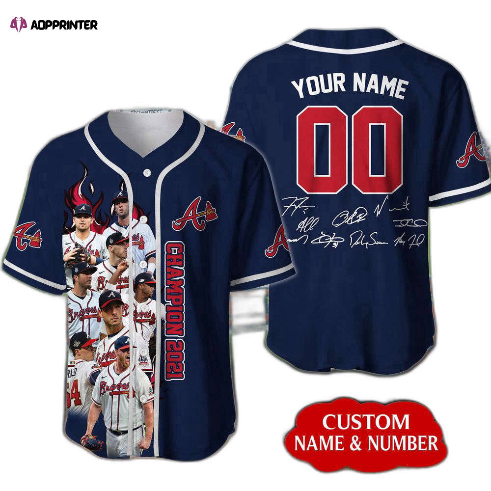 Personalized Atlanta Braves Signatures All Over Print 3D Baseball Jersey For Men Women - Aopprinter baseball jersey product view 1