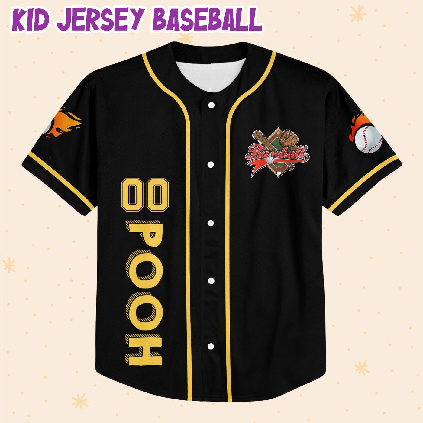 Custom Baseball Jersey: Personalized Pooh vs Tigger Design - Stylish & Unique Baseball Apparel - Bafud baseball jersey product view 2