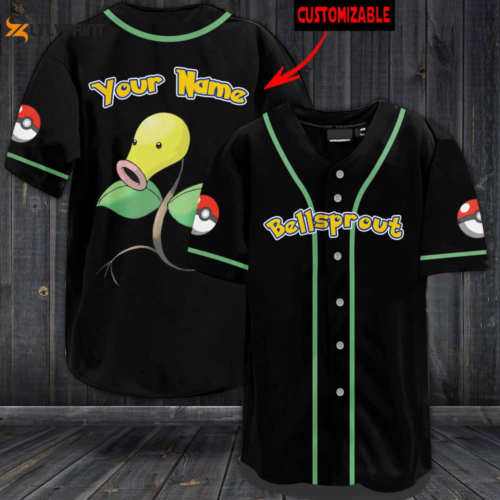 Personalized Bellsprout Baseball Jersey - lylyprint.com baseball jersey product view 1