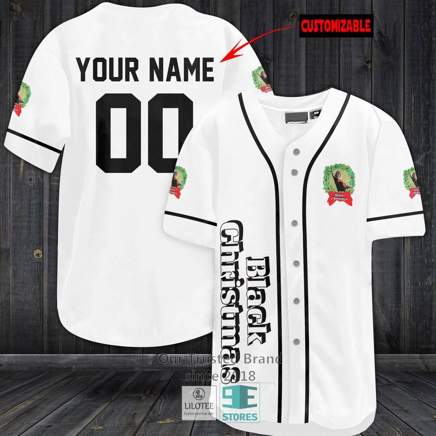 Personalized Black Christmas Horror Movie Baseball Jersey baseball jersey product view 1