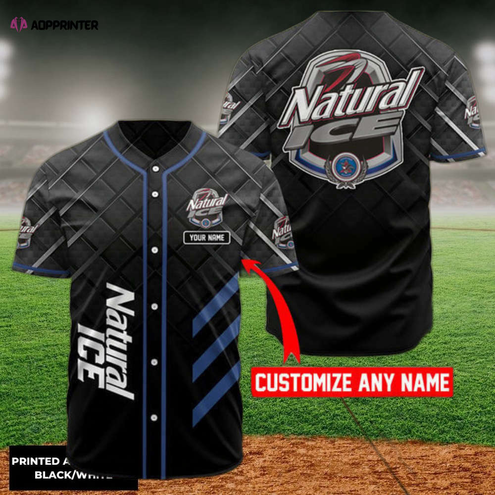 Personalized Black Natural Ice Baseball Jersey - Aopprinter baseball jersey product view 1