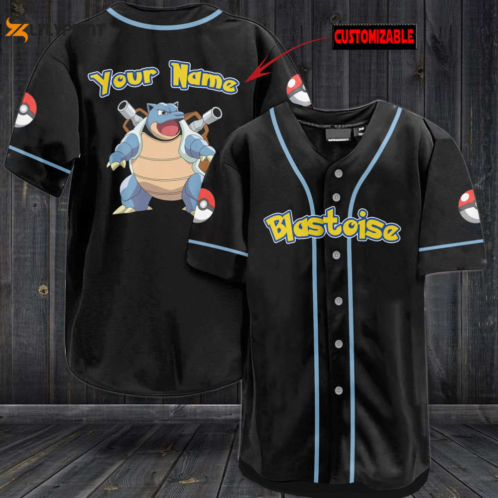 Personalized Blastoise Baseball Jersey - lylyprint.com baseball jersey product view 1