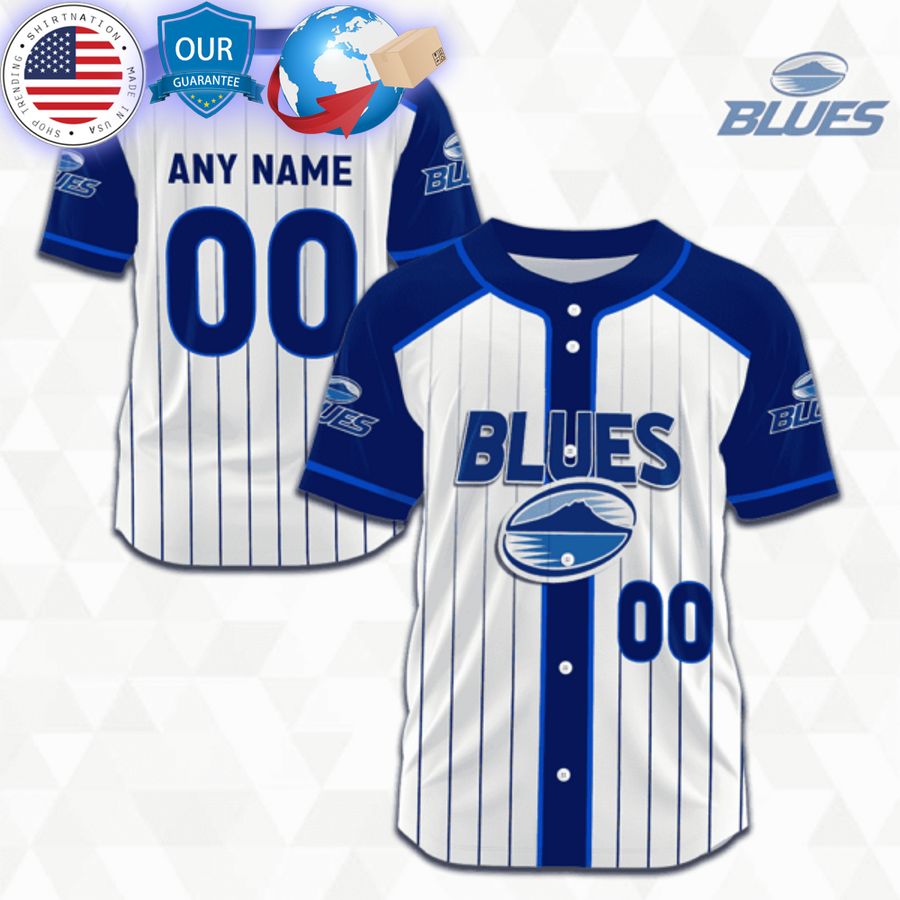 HOT Customized Blues Super Rugby Baseball Jersey baseball jersey product view 1