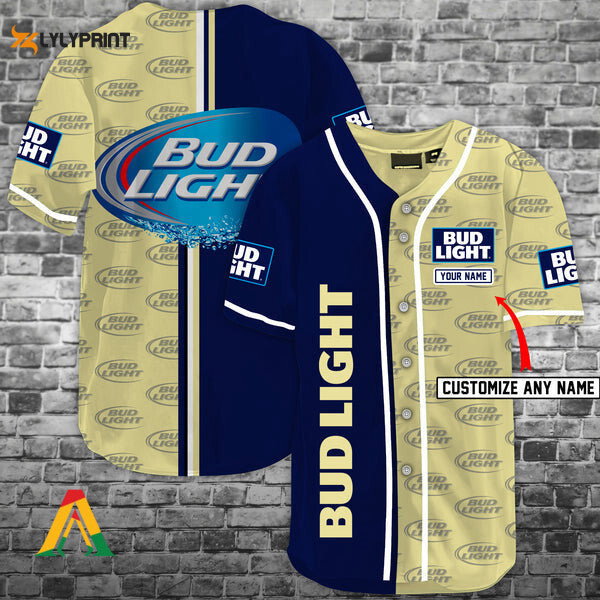 Personalized Bud Light Baseball Jersey - Gift for Men Women - lylyprint.com baseball jersey product view 1