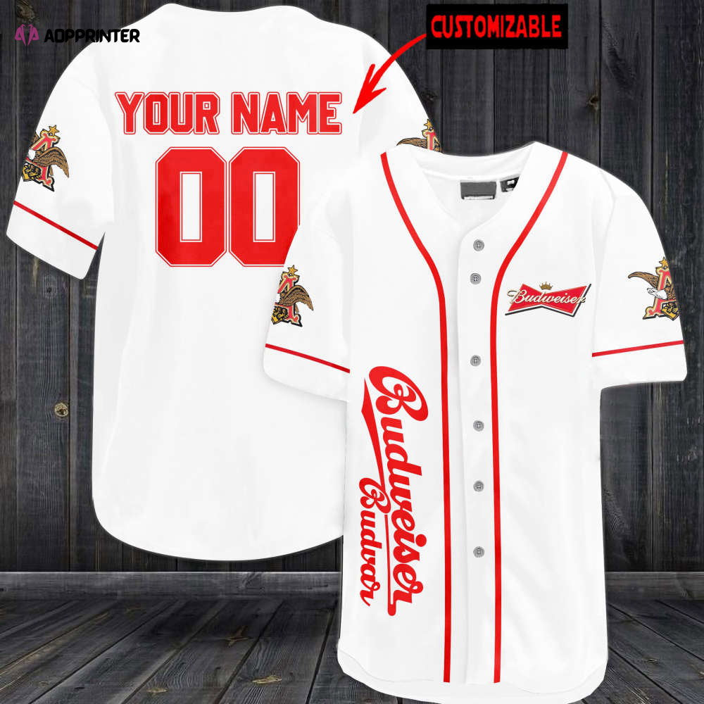Personalized Budweiser Baseball Jersey - Aopprinter baseball jersey product view 1
