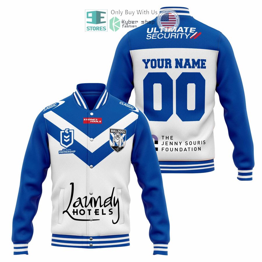 BEST Personalized Canterbury Bankstown Bulldogs Laundy Hotels Baseball Jacket baseball jersey product view 1