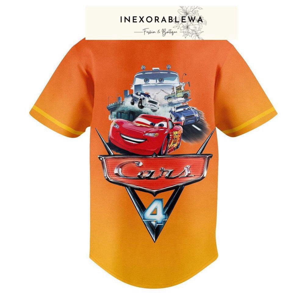 Personalized Cars 4 Baseball Jersey For Men Women, Lightning McQueen Jersey Shirt - lylyprint.com baseball jersey product view 2