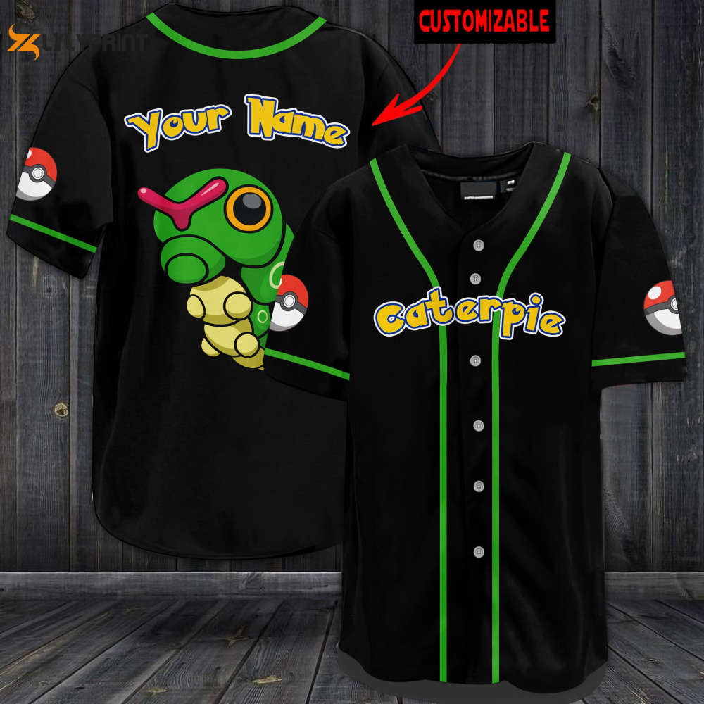 Personalized Caterpie Baseball Jersey - lylyprint.com baseball jersey product view 1