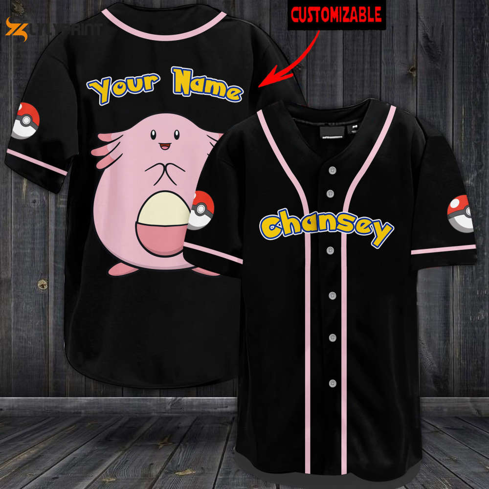 Personalized Chansey Baseball Jersey - lylyprint.com baseball jersey product view 1