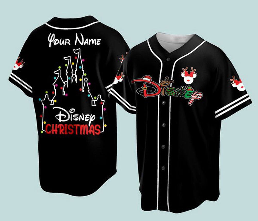 Personalized Christmas Ddisney Baseball Jersey Ddisneyland Trip - lylyprint.com baseball jersey product view 3