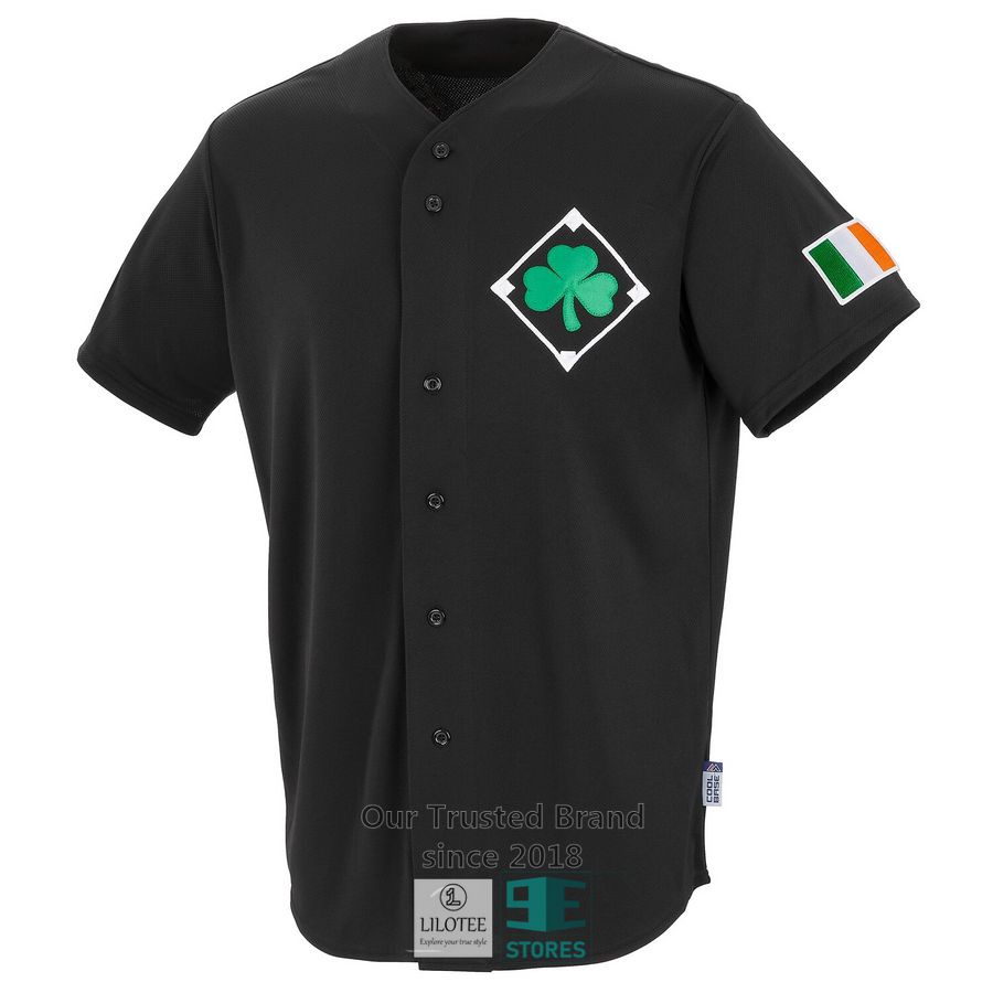 Personalized Clover US Flag Black Baseball Jersey baseball jersey product view 1