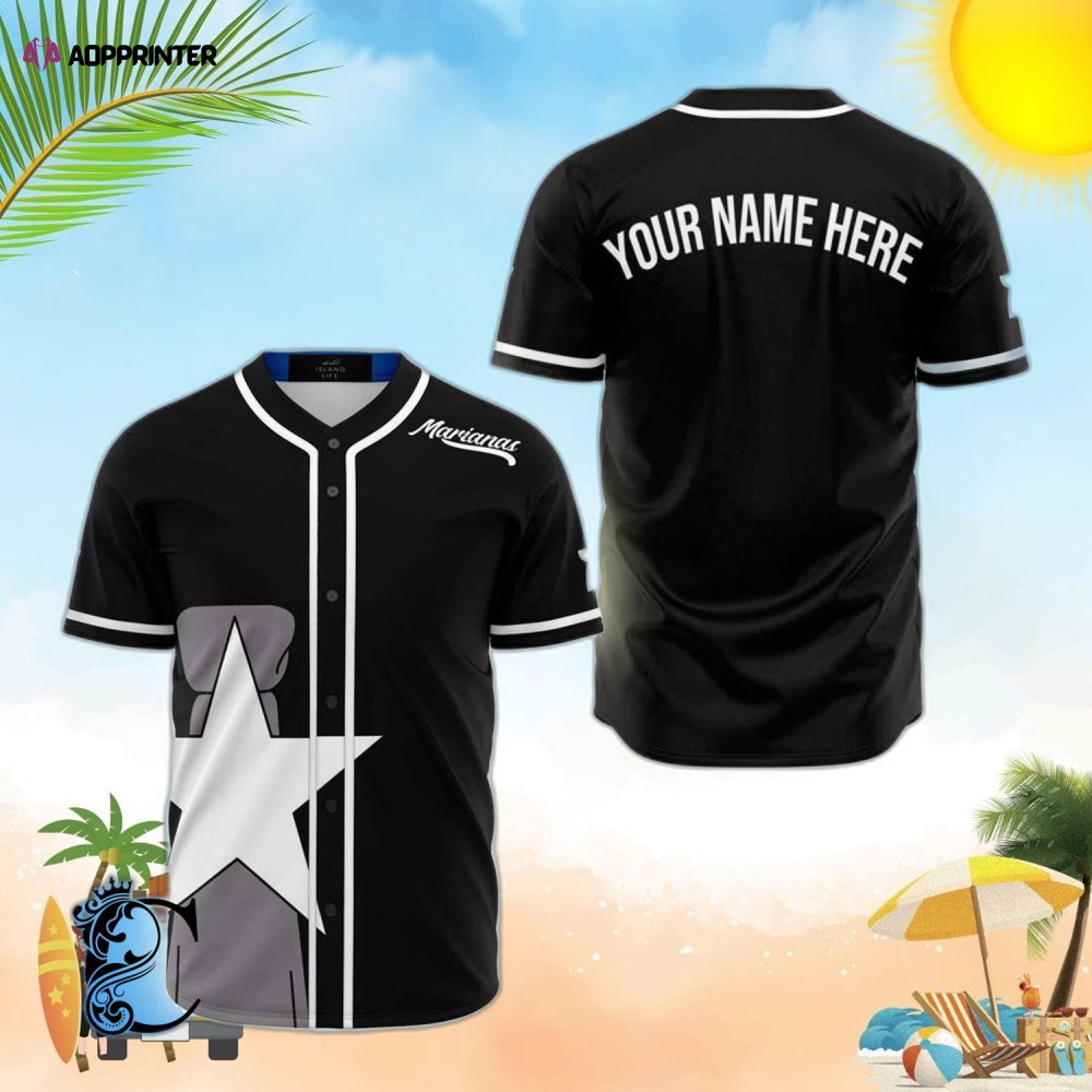Personalized Cnmi Marianas Saipan Black Baseball Jersey baseball jersey product view 1
