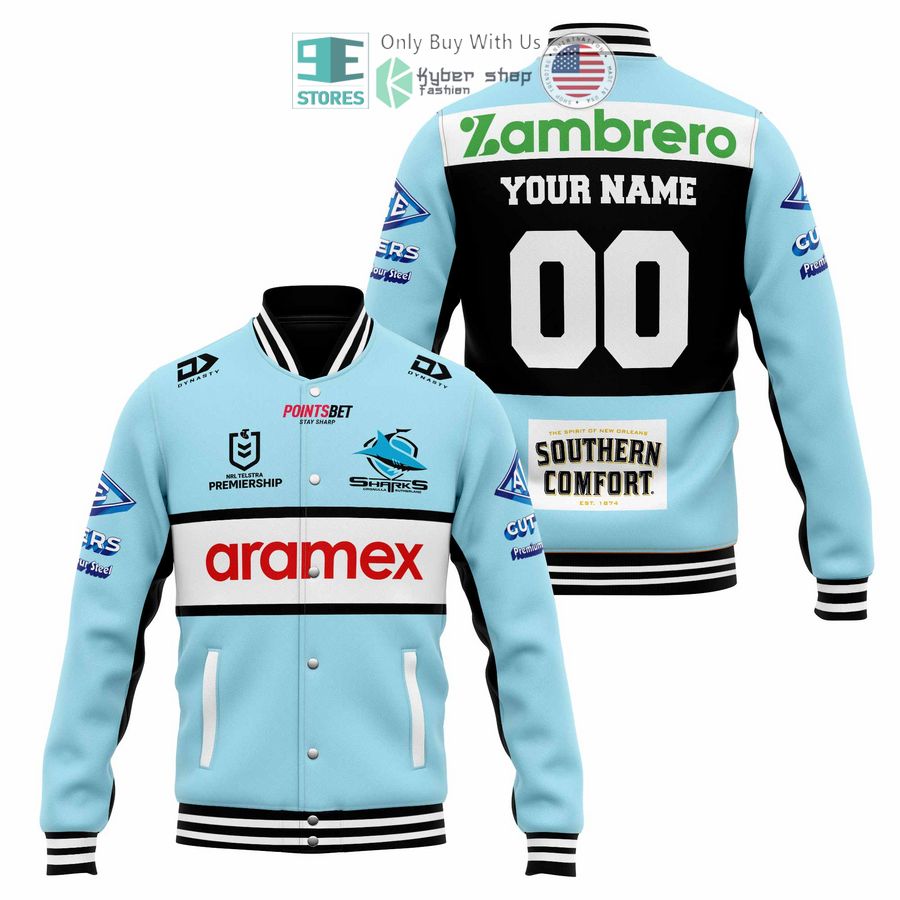 BEST Personalized Cronulla Sutherland Sharks aramex Baseball Jacket baseball jersey product view 1