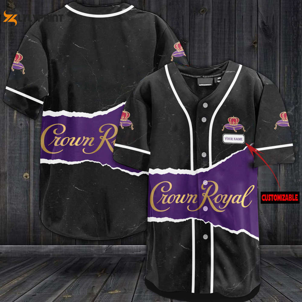 Personalized Crown Royal All Over Print Unisex Baseball Jersey - lylyprint.com baseball jersey product view 1