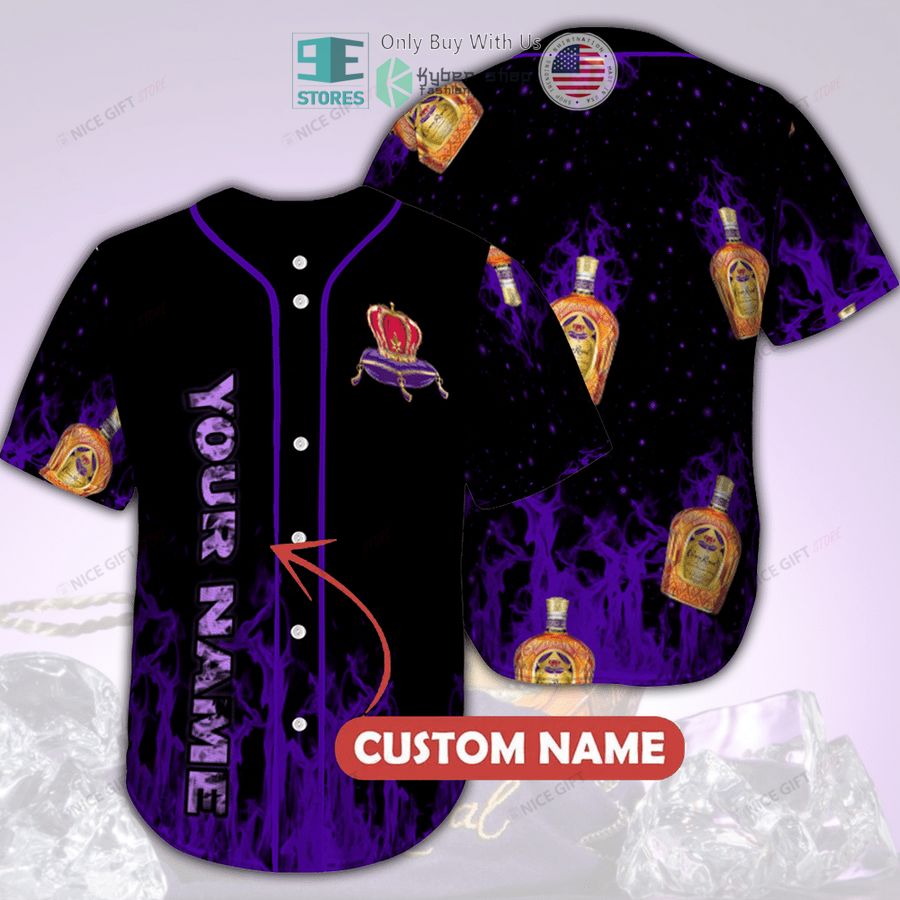 BEST Personalized Crown Royal black purple Custom Baseball Jersey baseball jersey product view 1