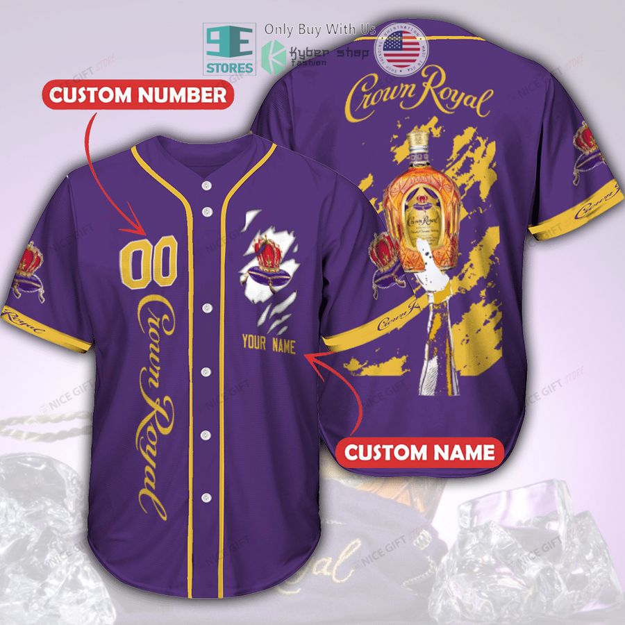BEST Personalized Crown Royal logo Custom Baseball Jersey baseball jersey product view 1