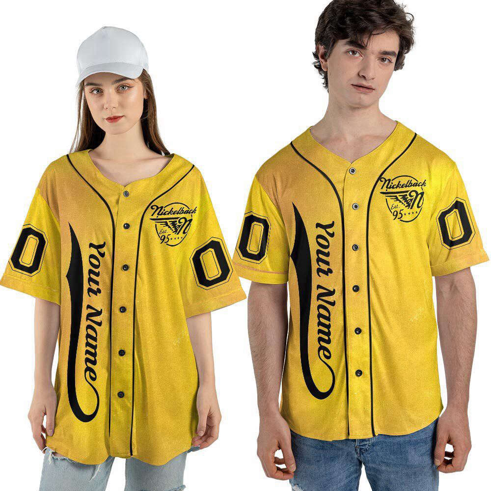 Personalized Custom Nickelback Music Doodle Art Baseball Jersey - lylyprint.com baseball jersey product view 3