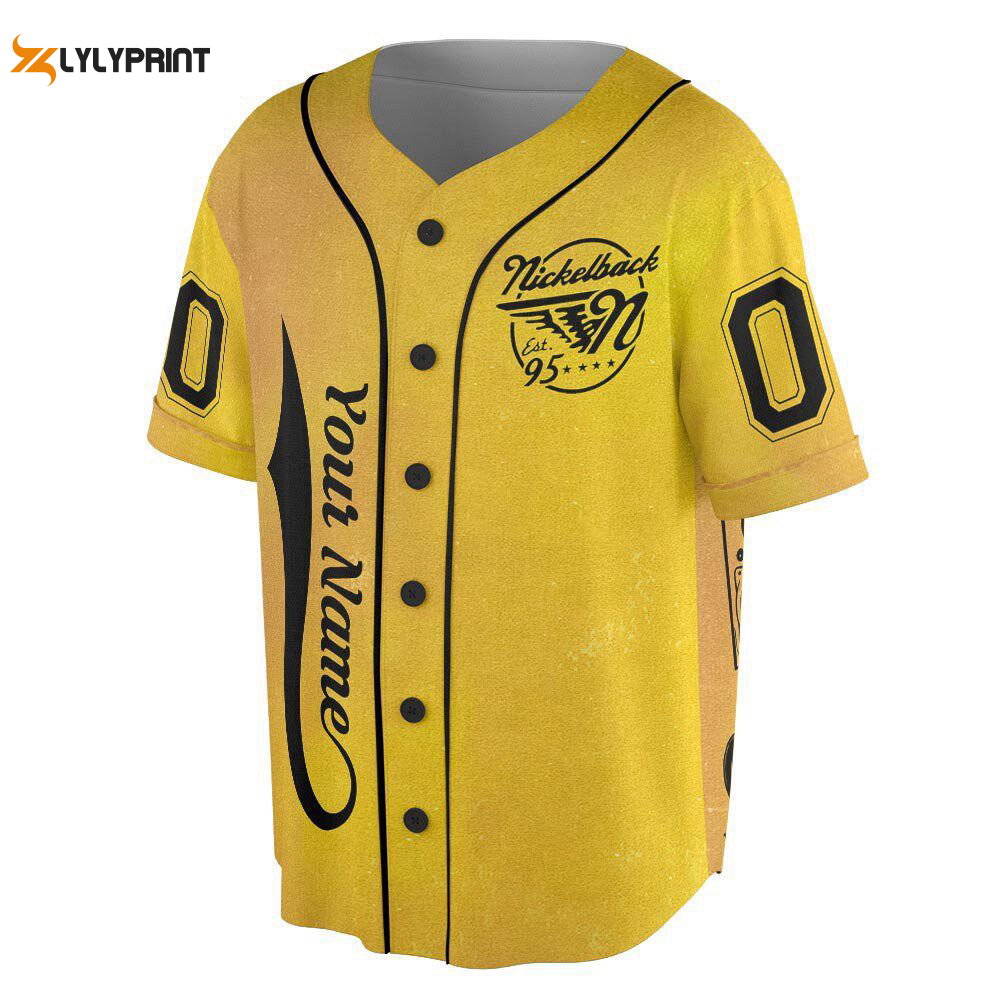 Personalized Custom Nickelback Music Doodle Art Baseball Jersey - lylyprint.com baseball jersey product view 1