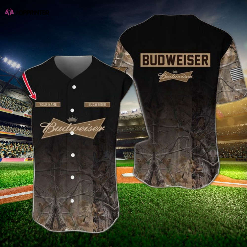 Personalized Deer Hunting Budweiser Baseball Jersey - Aopprinter baseball jersey product view 1