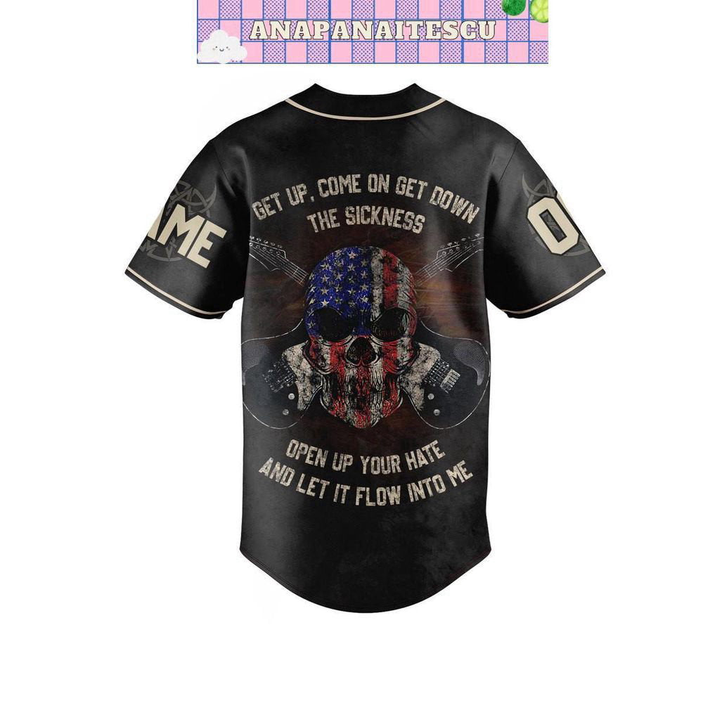 Personalized Distubbed Baseball Jersey For Men Women - lylyprint.com baseball jersey product view 2