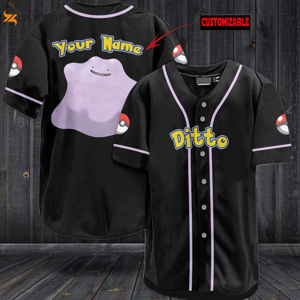 Personalized Ditto Baseball Jersey - lylyprint.com baseball jersey product view 1
