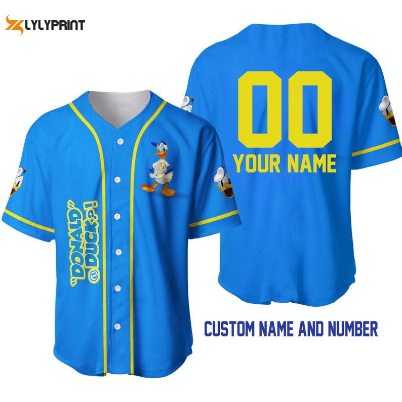 Personalized Donald Duck All Over Print Baseball Jersey - lylyprint.com baseball jersey product view 1