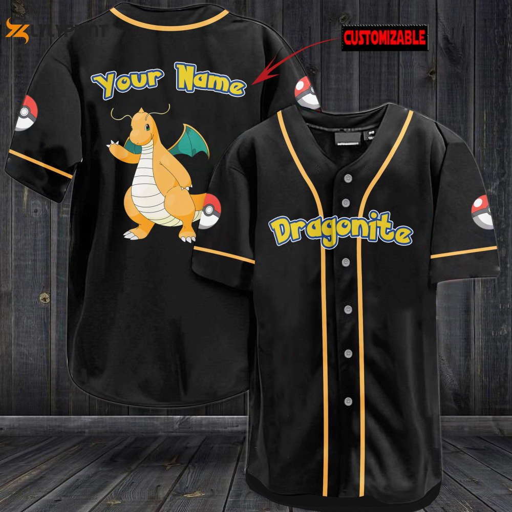 Personalized Dragonite Baseball Jersey - lylyprint.com baseball jersey product view 1