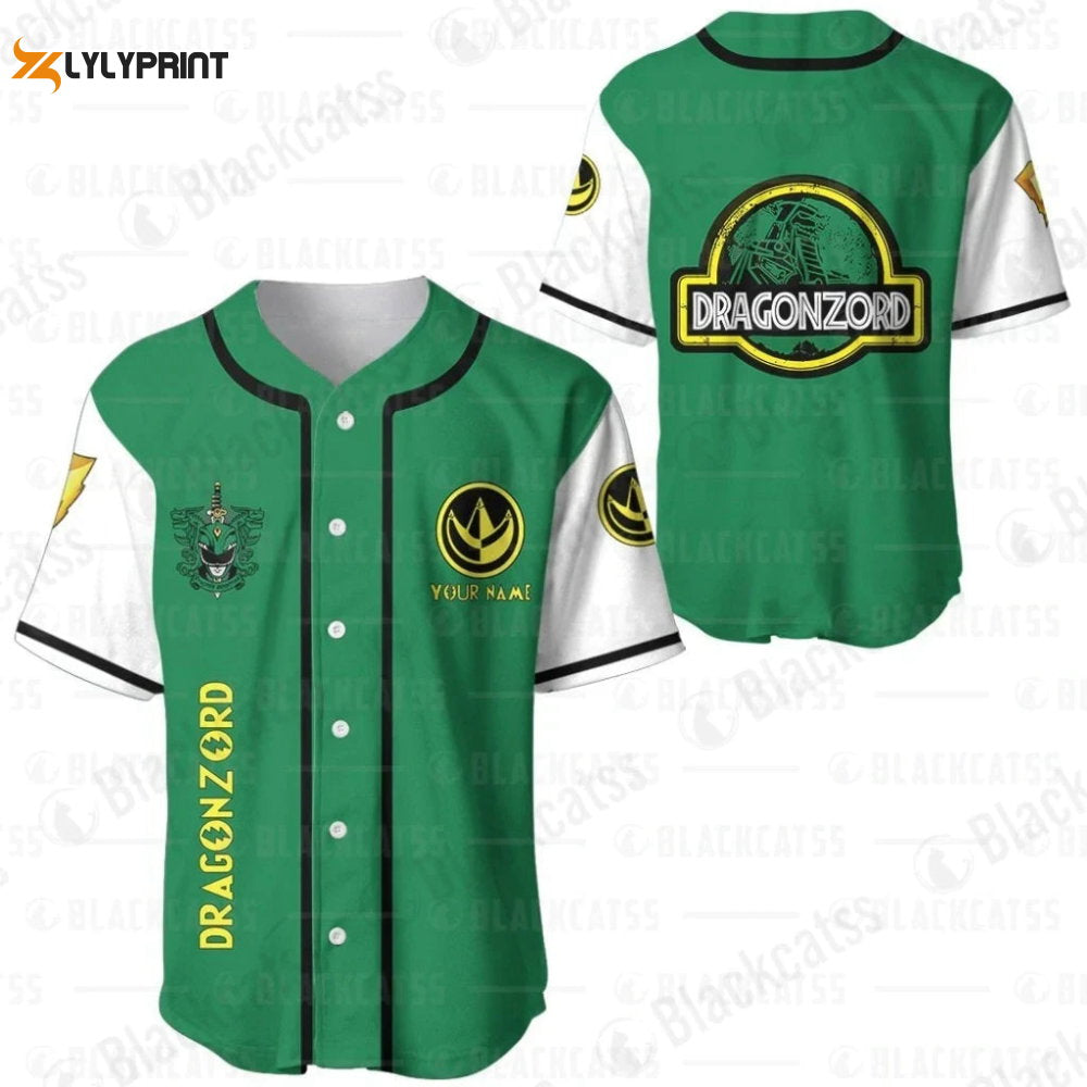 Personalized Dragonzord Power Rangers All Over Print Unisex Baseball Jersey - lylyprint.com baseball jersey product view 1