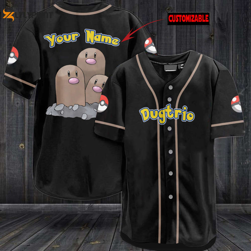 Personalized Dugtrio Baseball Jersey - Gift for Men Women - lylyprint.com baseball jersey product view 1