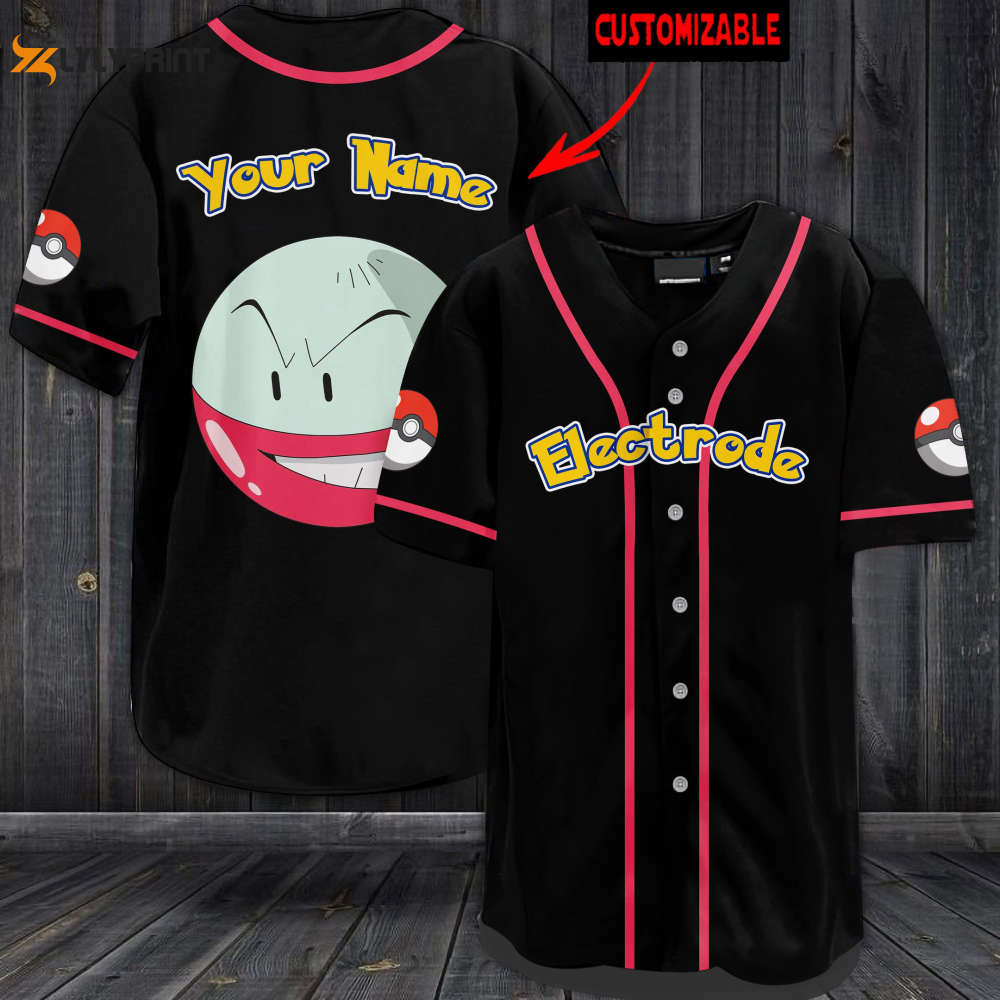 Personalized Electrode Baseball Jersey - lylyprint.com baseball jersey product view 1
