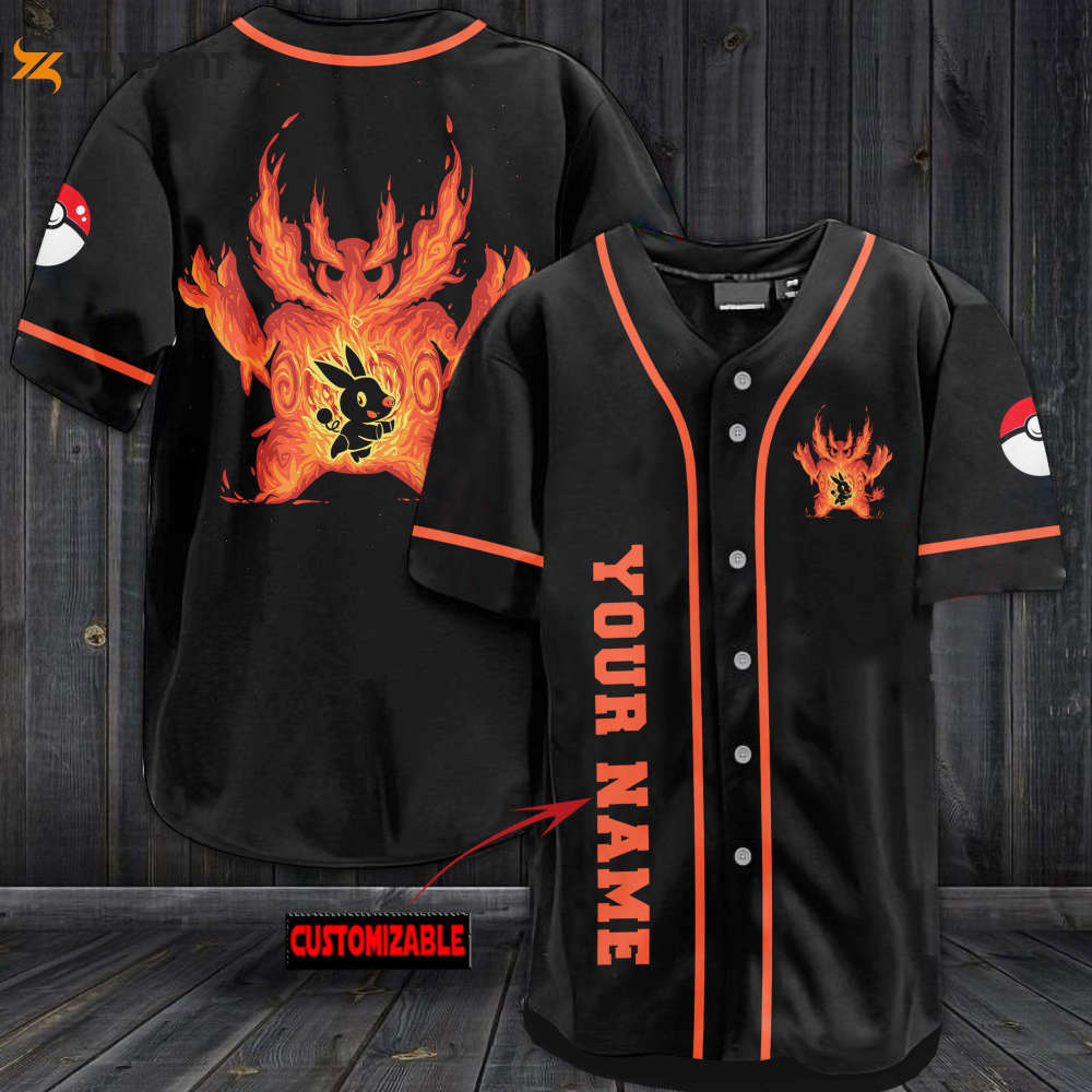 Personalized Emboar Baseball Jersey - lylyprint.com baseball jersey product view 1