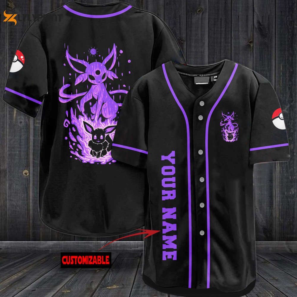 Personalized Espeon Baseball Jersey - lylyprint.com baseball jersey product view 1