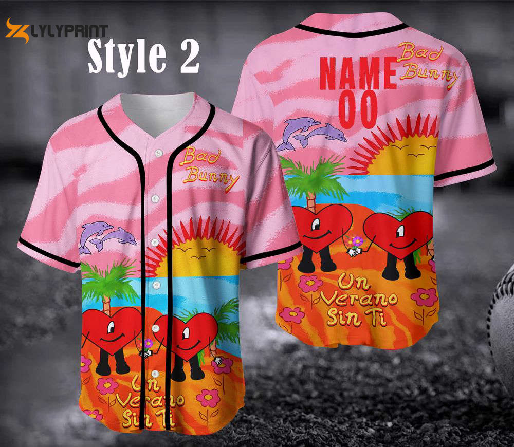 Personalized Exclusive Bad Bunny Baseball Jersey, Un Verano Sin Ti Summer Shirt - lylyprint.com baseball jersey product view 2
