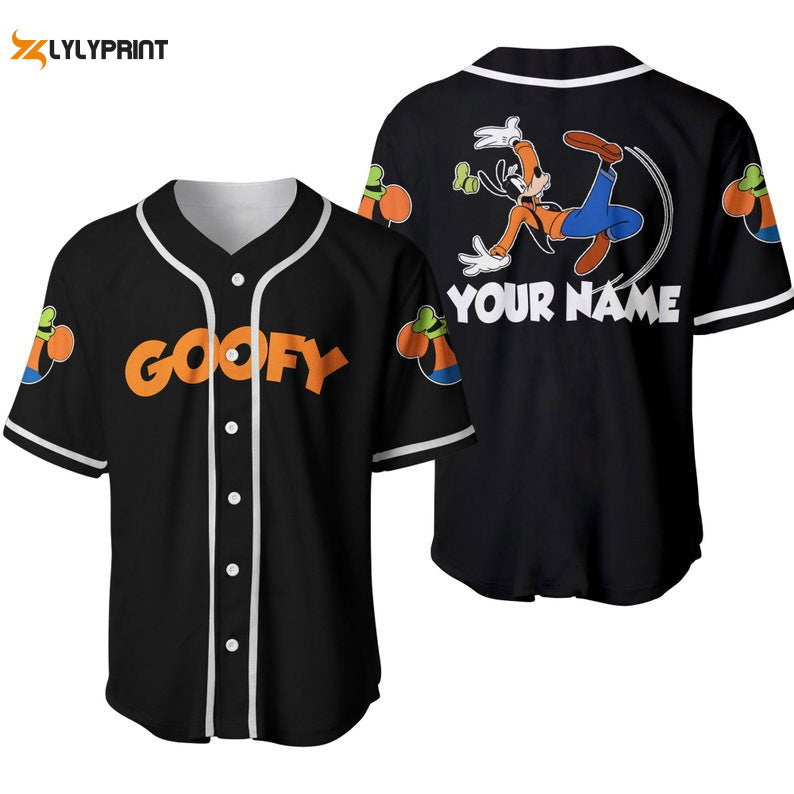 Personalized Funny Goofy Dog All Over Print Baseball Jersey - lylyprint.com baseball jersey product view 1