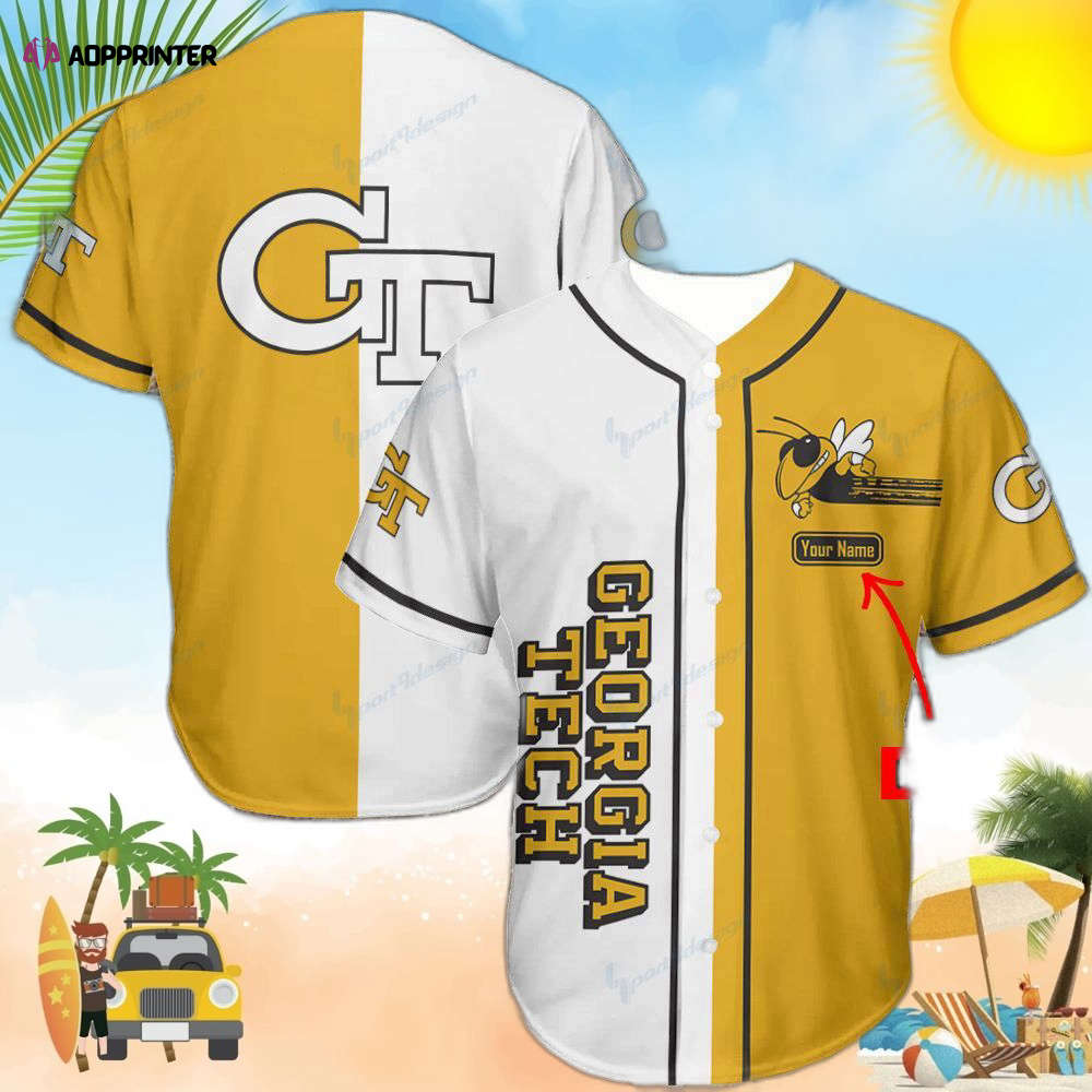 Personalized Georgia Tech Yellow Jackets Baseball Jersey - Aopprinter baseball jersey product view 1