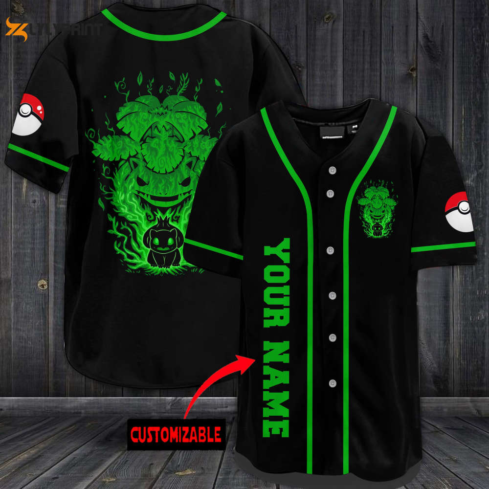 Personalized Giant Venusaur Baseball Jersey - lylyprint.com baseball jersey product view 1