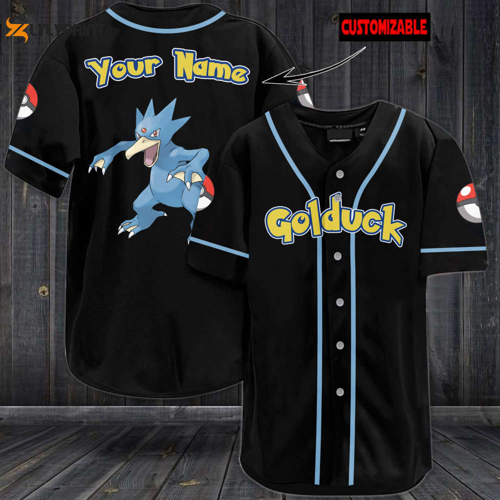 Personalized Golduck Baseball Jersey - lylyprint.com baseball jersey product view 1