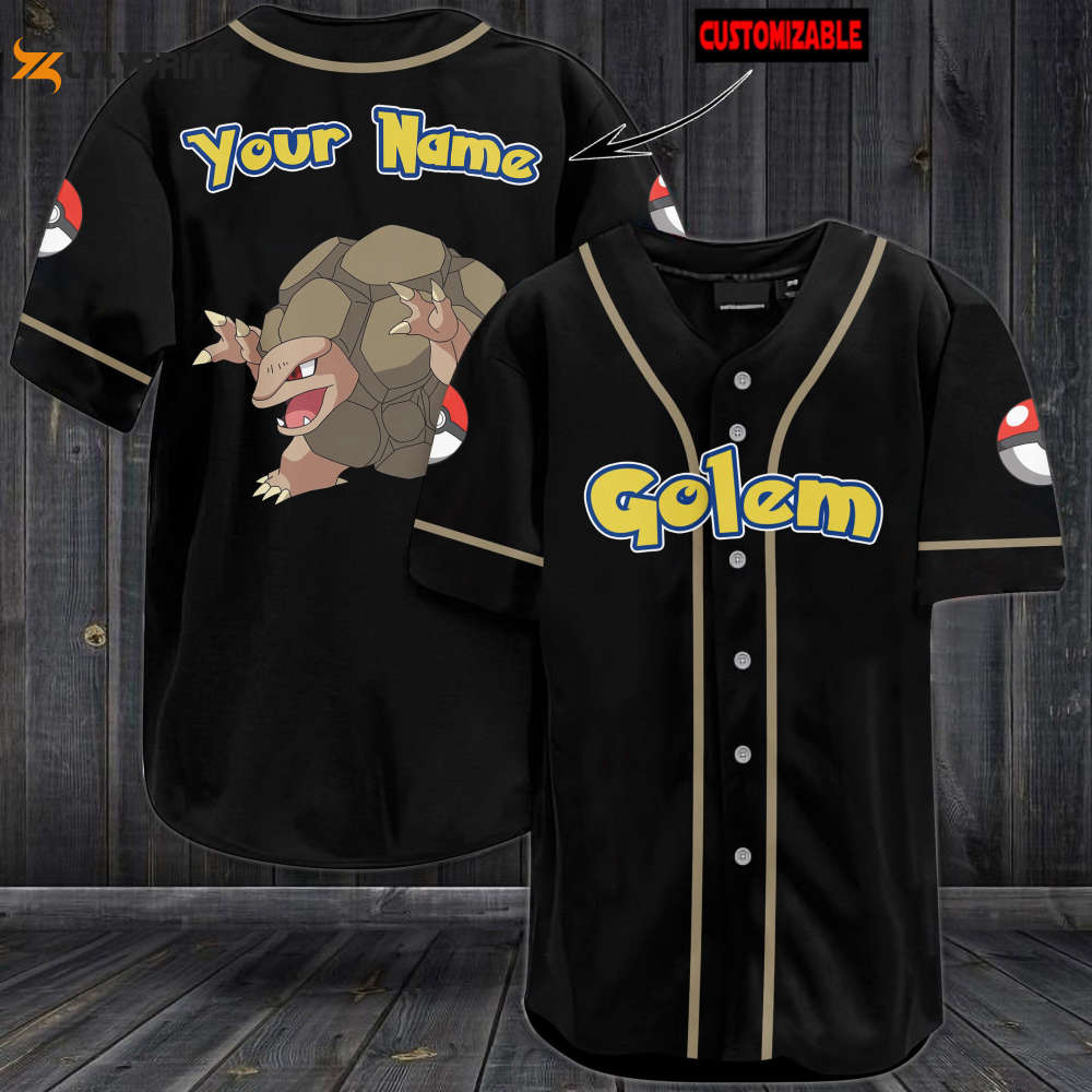 Personalized Golem Baseball Jersey - lylyprint.com baseball jersey product view 1